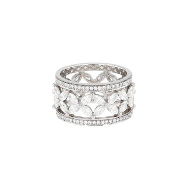 Bague bandeau Tiffany & Co Victoria en platine et diamants