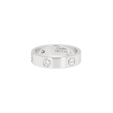 Bague Cartier Love en or blanc et diamants, taille 63