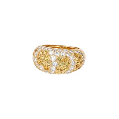 Bague Cartier Sauvage en or jaune, diamants et saphirs jaunes