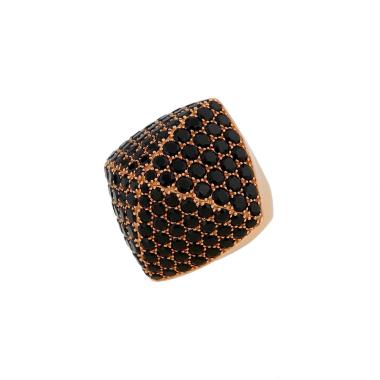 Bague Hermès  en or rose et diamants noir