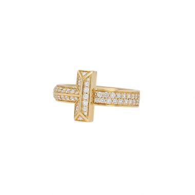 Bague Tiffany & Co T1 grand modèle en or jaune et diamants
