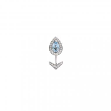 Bijou d'oreille Chaumet  en or blanc, diamants et aigue-marine