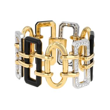 Bracelet Chanel Première en or jaune, onyx et diamants