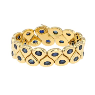 Bracelet Chaumet Tsouka en or jaune et saphirs