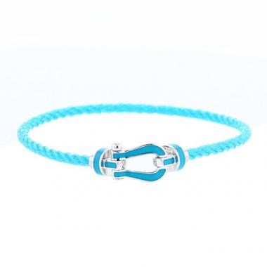 Bracelet Fred Force 10 moyen modèle en or blanc et émail