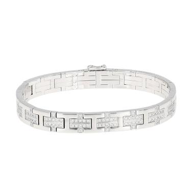 Bracelet Hermès Khilim en or blanc et diamants