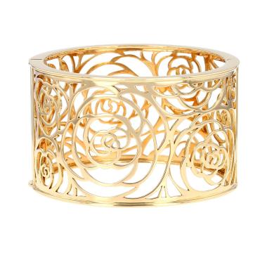 Bracelet manchette Chanel Camélia Fil en or jaune