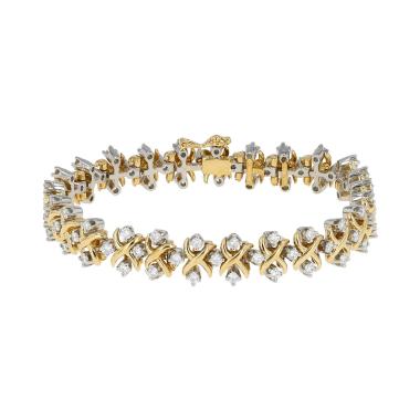 Bracelet Tiffany & Co Lynn en or blanc, or jaune et diamants