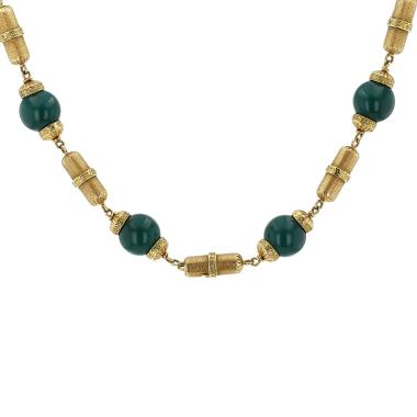 Collier à transformation années 1970 Van Cleef & Arpels en or jaune et chrysoprase