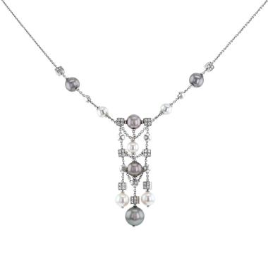 Collier Bulgari Lucéa en or blanc, perles de culture et diamants