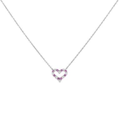 Collier Tiffany & Co  en platine, diamants et saphirs rose