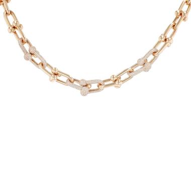 Collier Tiffany & Co HardWear en or rose et diamants