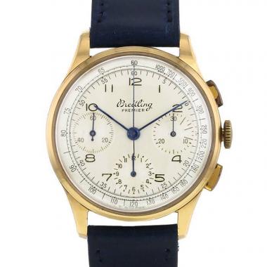 Montre Breitling Chronographe Premier en or jaune Ref :  787 Vers  1940