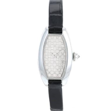 Montre Cartier Mini Tonneau en or blanc Ref: Cartier - 2545  Vers 2000