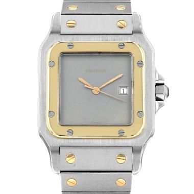 Montre Cartier Santos en or et acier Ref: Cartier - 2961  Vers 1990