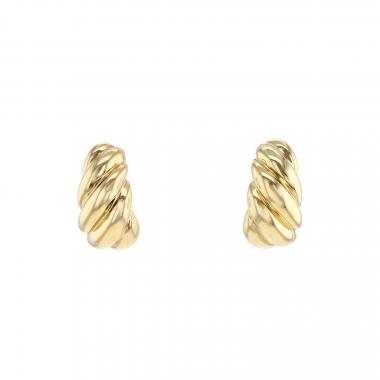 Paire de boucles d'oreilles années 80 Hermès  en or jaune
