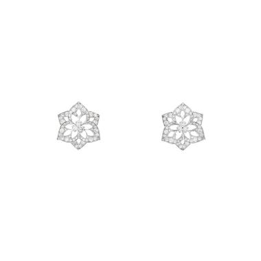 Paire de boucles d'oreilles Boucheron Pensée de Diamants en or blanc et diamants