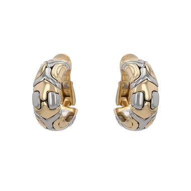 Paire de boucles d'oreilles Bulgari  en or jaune et acier