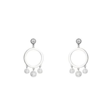 Paire de boucles d'oreilles Cartier Diamant Léger en or blanc et diamants