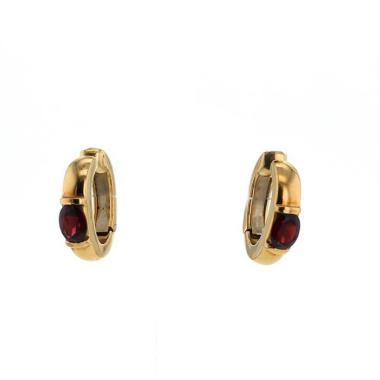 Paire de boucles d'oreilles Chaumet Gioia en or jaune et grenat
