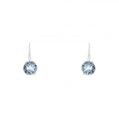 Paire de boucles d'oreilles Dior Oui en or blanc,  aigue-marine et diamants