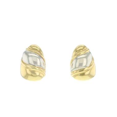 Paire de clips d'oreilles Bulgari  en or blanc et or jaune