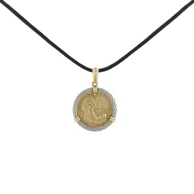 Pendentif Fred Force 10 Verseau en or jaune et acier