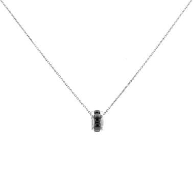 Pendentif semi-articulé Chanel Ultra en or blanc et céramique noir
