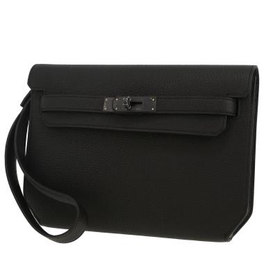 Pochette Hermès  Kelly Dépêches en cuir togo noir