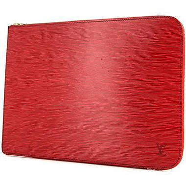 Pochette Louis Vuitton en cuir épi rouge