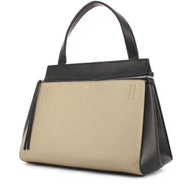 Sac à main Celine  Edge en cuir beige et noir