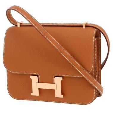 Sac à main Hermès  Constance mini  en cuir epsom gold