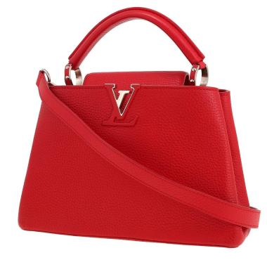 Sac à main Louis Vuitton  Capucines BB en cuir grainé rouge
