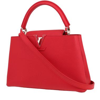 Sac à main Louis Vuitton  Capucines MM en cuir grainé rouge