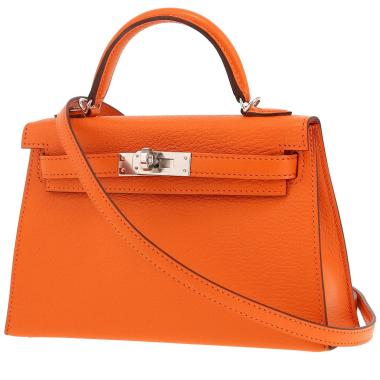 Sac bandoulière Hermès  Kelly 20 cm en cuir Mysore orange