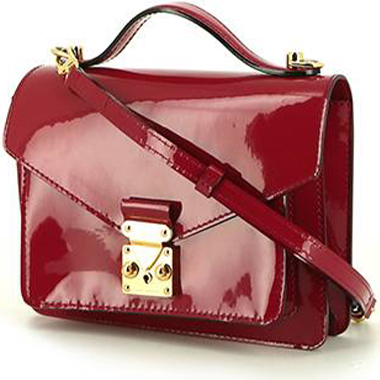 Sac bandoulière Louis Vuitton  Monceau en cuir verni rouge grenat