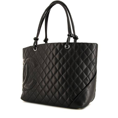 Sac cabas Chanel  Cambon en cuir matelassé noir